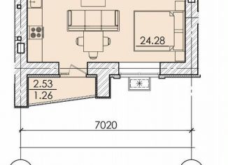 Продам 1-ком. квартиру, 34.3 м2, Пензенская область, улица Герцена, с106