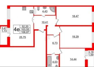 Продажа 3-комнатной квартиры, 106.9 м2, Санкт-Петербург, проспект Авиаконструкторов, 54