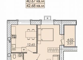 Продаю 1-ком. квартиру, 44.7 м2, Пенза, улица Герцена, с106