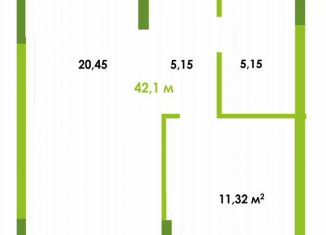 Однокомнатная квартира на продажу, 42.1 м2, Астрахань, Ленинский район