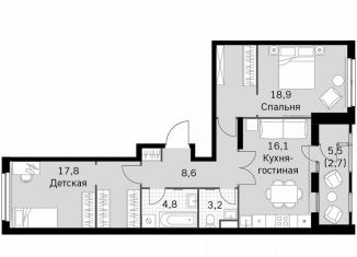 Продаю 2-комнатную квартиру, 72.1 м2, Москва, СЗАО, Строительный проезд, 9с9