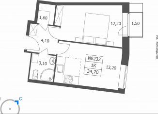 Продажа 1-ком. квартиры, 34.7 м2, Ярославская область, Большая Октябрьская улица, 85