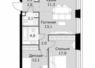 Продам 2-комнатную квартиру, 68.9 м2, Москва, САО