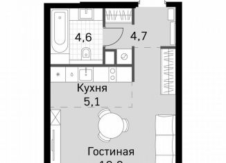 Продаю квартиру студию, 33.4 м2, Москва, метро Хорошёвская