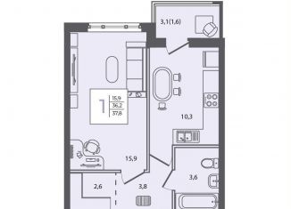 Продажа 1-комнатной квартиры, 37.8 м2, посёлок Пригородный, Охотская улица, 11