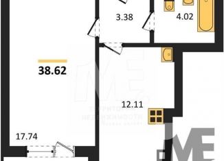 Продается однокомнатная квартира, 38.6 м2, Калининград