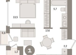 Продам 1-комнатную квартиру, 41.1 м2, Санкт-Петербург