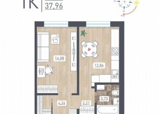 Продается 1-комнатная квартира, 38 м2, Новосибирск, Ленинский район, улица Забалуева, с10