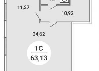 Продам двухкомнатную квартиру, 63.1 м2, Новосибирск, Кировский район, Оловозаводская улица, 6/1