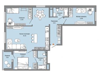 Продается трехкомнатная квартира, 93 м2, Ульяновск, Юго-западная улица, 20, ЖК Ультраград