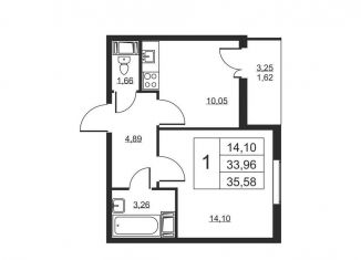 Продажа 1-комнатной квартиры, 35.6 м2, Бугры