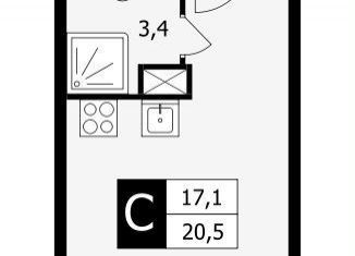Продажа квартиры студии, 20.5 м2, Подольск, Школьная улица, 41