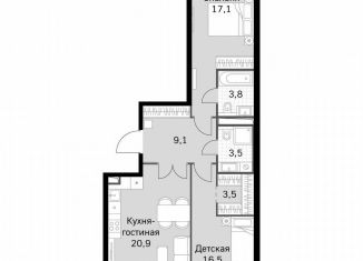 Продается 2-комнатная квартира, 76.6 м2, Москва, Строительный проезд, 9с9, метро Тушинская