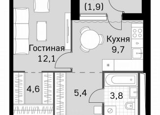 Продаю однокомнатную квартиру, 37.7 м2, Москва, район Покровское-Стрешнево, Строительный проезд, 9с9