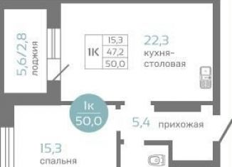 Продается 1-ком. квартира, 50 м2, Красноярск, Советский район