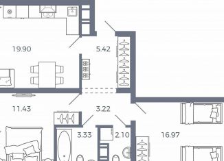 Продам двухкомнатную квартиру, 65.7 м2, село Николаевка