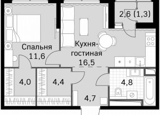 1-ком. квартира на продажу, 47.5 м2, Москва, район Покровское-Стрешнево, Строительный проезд, 9с9