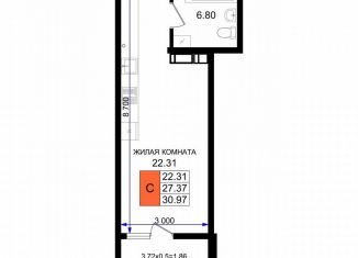 Продаю квартиру студию, 29.2 м2, Новороссийск