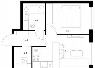 Продажа 1-комнатной квартиры, 30 м2, Москва, улица Ивана Франко, 20к3