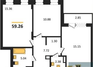 Продажа 2-ком. квартиры, 59.3 м2, Воронеж, Левобережный район