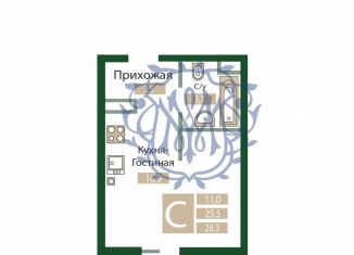 Квартира на продажу студия, 28.3 м2, посёлок городского типа Молодёжное