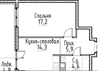 1-комнатная квартира на продажу, 42 м2, Санкт-Петербург, Центральный район, улица Моисеенко, 10Ж