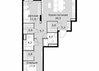 Продается 2-комнатная квартира, 82.3 м2, Москва, Строительный проезд, 9с9, метро Тушинская