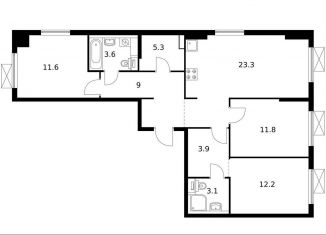 Продажа 3-комнатной квартиры, 83.8 м2, Москва, жилой комплекс Волжский Парк, 5.3