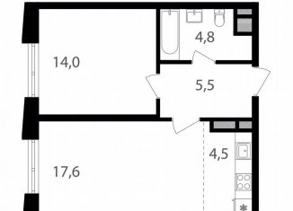 Продаю 1-комнатную квартиру, 46.4 м2, Москва, район Соколиная Гора