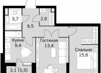 Продается 2-ком. квартира, 54.7 м2, Москва, метро Тушинская, Строительный проезд, 9с9