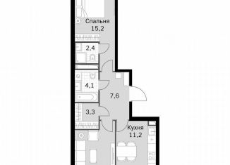 2-ком. квартира на продажу, 60.1 м2, Москва, Строительный проезд, 9с9, метро Тушинская