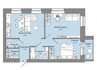 Продажа 2-ком. квартиры, 62 м2, Киров, улица Дмитрия Козулева, 2к1