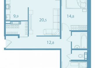 Продаю 3-ком. квартиру, 84.3 м2, Томская область, улица Леонова, 1