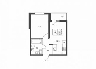 Продаю 1-ком. квартиру, 35 м2, городской посёлок имени Свердлова