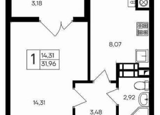 Продаю 1-комнатную квартиру, 32 м2, Крым