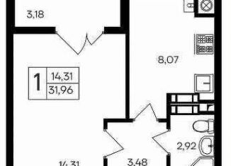 Продаю 1-комнатную квартиру, 32 м2, Крым