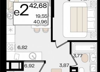 Продается 1-комнатная квартира, 42.7 м2, Краснодар, Старокубанская улица, 122/8, микрорайон ХБК