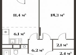 Продаю 1-комнатную квартиру, 52.6 м2, Красногорск, Золотая аллея, 1