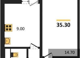 1-комнатная квартира на продажу, 35.3 м2, Воронеж, Ростовская улица, 18А