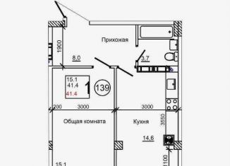 Продаю 1-ком. квартиру, 39.2 м2, село Мирное