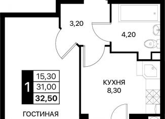 Продам 1-ком. квартиру, 32.5 м2, Ростов-на-Дону