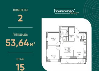 Продаю двухкомнатную квартиру, 53.6 м2, Санкт-Петербург, муниципальный округ Лахта-Ольгино, Ивинская улица, 1к4