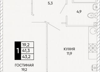 Продаю 1-ком. квартиру, 43.2 м2, Ростов-на-Дону