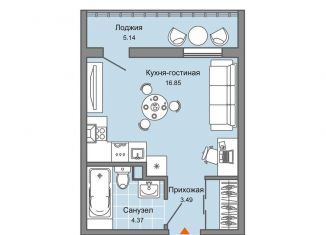 Продажа квартиры студии, 27 м2, Ульяновск, Заволжский район, улица Генерала Кашубы, 4