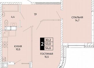 Продаю двухкомнатную квартиру, 54.6 м2, Ростов-на-Дону