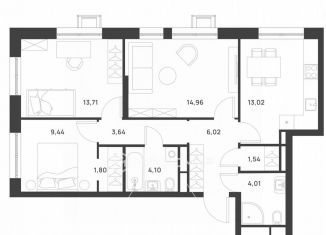 Продается 3-ком. квартира, 72.4 м2, Москва, Открытое шоссе, 14Д, станция Бульвар Рокоссовского