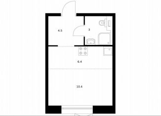 Продам квартиру студию, 24.3 м2, Санкт-Петербург, муниципальный округ Волковское, жилой комплекс Аэронавт, 1