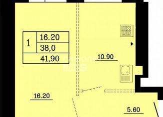 Продажа 1-ком. квартиры, 41.9 м2, Омск, улица Малиновского, 16к1