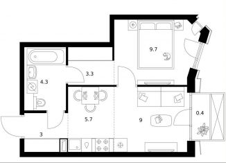 Продам 1-ком. квартиру, 35.4 м2, Москва, Бульвар Рокоссовского