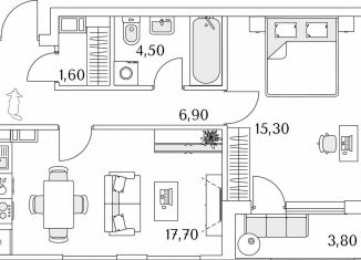 Продажа 1-ком. квартиры, 34.3 м2, Санкт-Петербург, метро Комендантский проспект, Планерная улица, 99